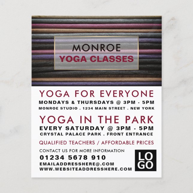 Farbige Weihrauch, Werbung für Yoga-Klassen Flyer (Vorne)