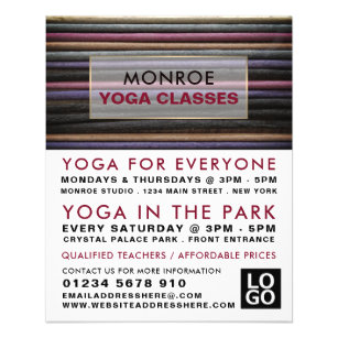 Farbige Weihrauch, Werbung für Yoga-Klassen Flyer