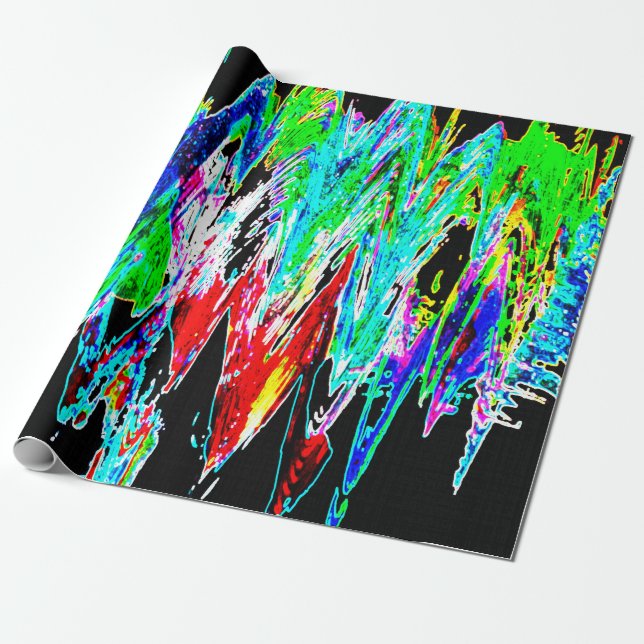 Farbige Wellen Geschenkpapier (Ungerollt)