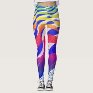 Farbige Wellen Leggings