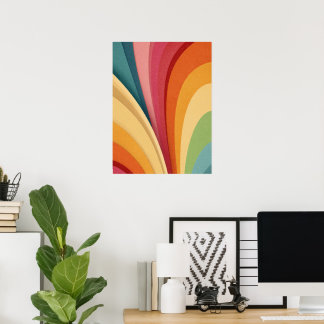 Farbige Wellen und Formen im Design Poster