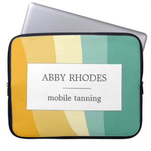 Farbige Wellenlinien personalisiert Laptopschutzhülle