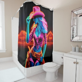 Farbige Western mit rosa Cowboy-Hutkunst Duschvorhang