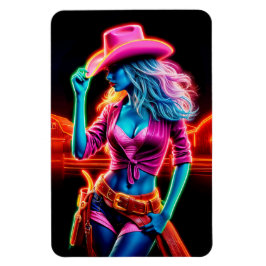 Farbige Western mit rosa Cowboy-Hutkunst Magnet