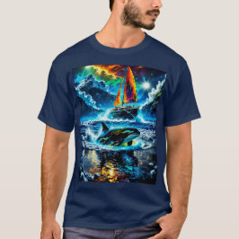 Farbige Whalebeobachtung T-Shirt