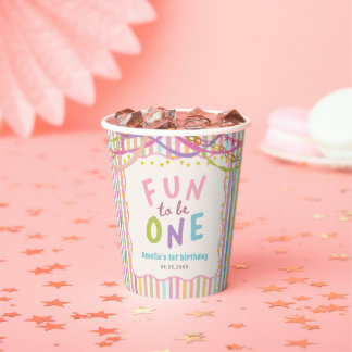 Farbige Whimsical-Mädchen-Geburtstagsfeier Pappbecher