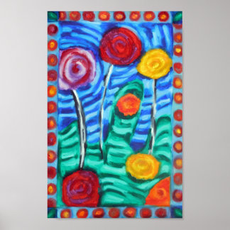 Farbige, Whimsikale Bäume Poster