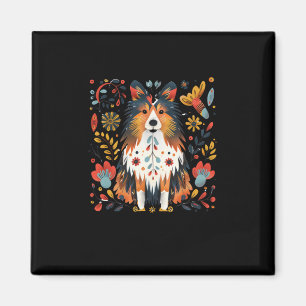 Farbige WhimsikIllustration eines umliegenden Hund Magnet