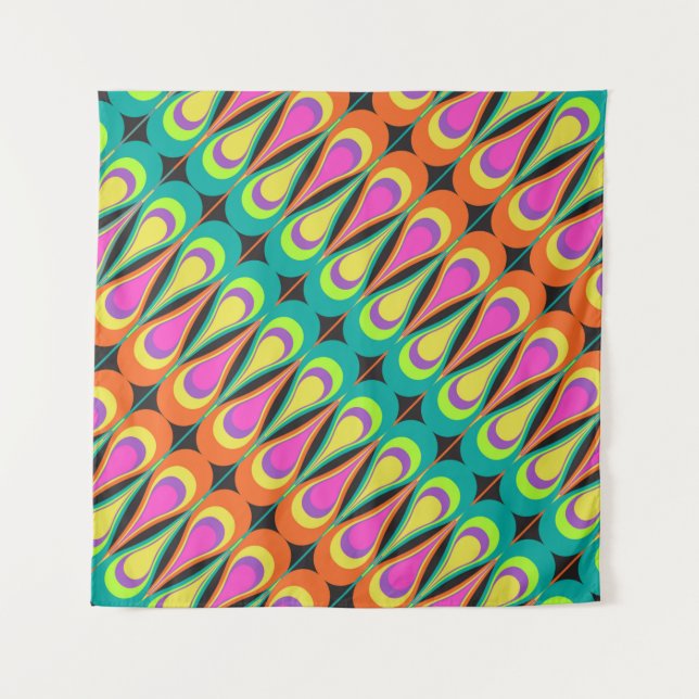 Farbige wiederholende Diagonalmuster.abstrakt, Wandteppich (Vorderseite)