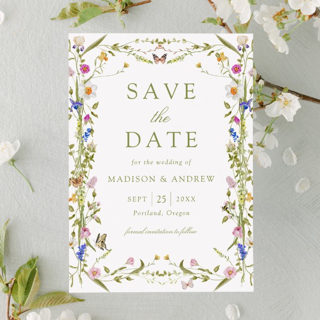 Farbige Wiesenhochzeit Save The Date (Von Creator hochgeladen)