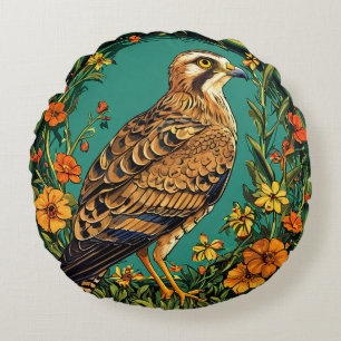 Farbige Wiesenweihe Vogel Rundes Kissen
