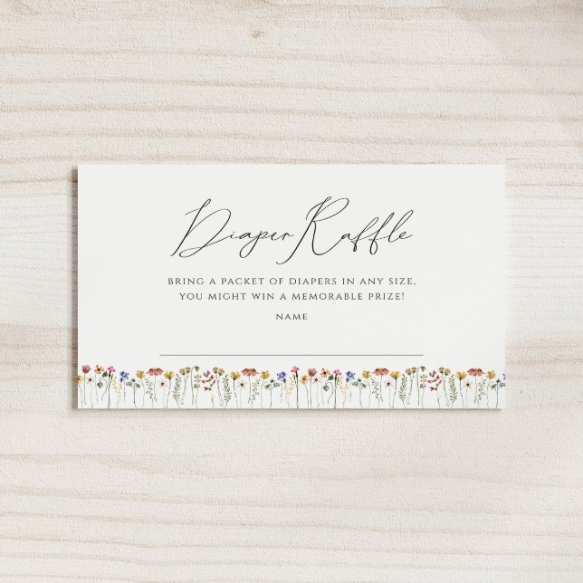 Farbige Wildblume Babydusche Windelwanne Begleitkarte (Von Creator hochgeladen)