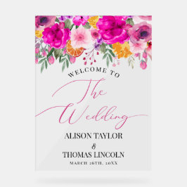 Farbige Wildblume Begrüßungszeichen Acryl Acrylschild