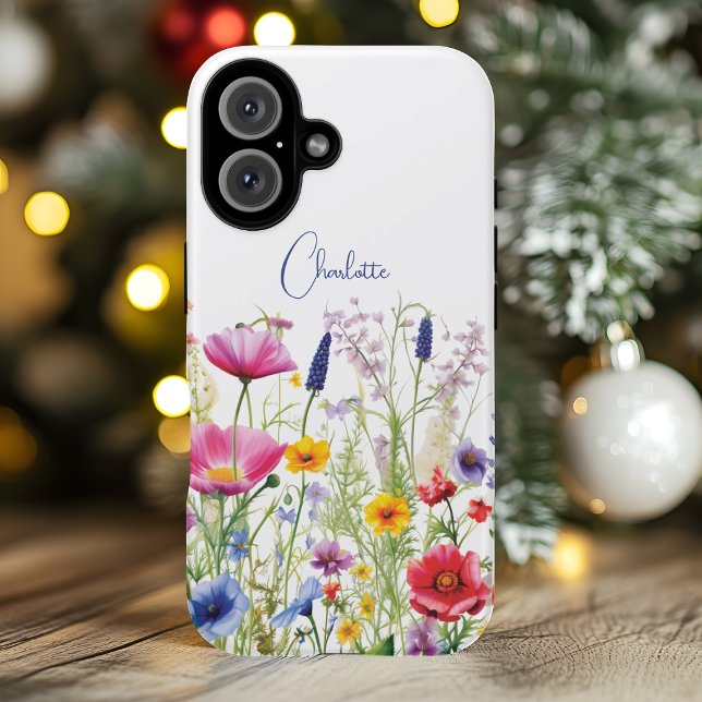 Farbige Wildblume Blumenbezeichnungen Personalisie Case-Mate iPhone Hülle (Von Creator hochgeladen)
