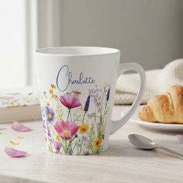 Farbige Wildblume Blumenbezeichnungen Personalisie Milchtasse