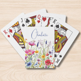 Farbige Wildblume Blumenbezeichnungen Personalisie Spielkarten