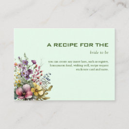 Farbige Wildblume Blumenkohl Brautparty Begleitkarte
