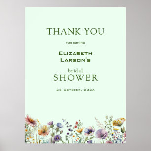 Farbige Wildblume Blumenkohl Brautparty Poster