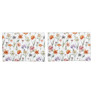 Farbige Wildblume Blumenmuster Kissenbezug