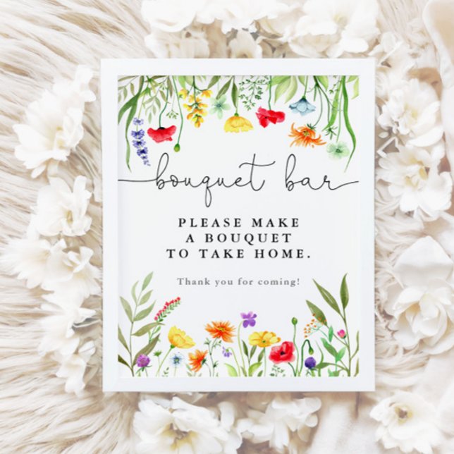 Farbige Wildblume Bouquet Bar Blume Bar Poster (Von Creator hochgeladen)