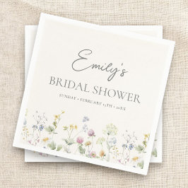 Farbige Wildblume Brautparty Brunch Serviette