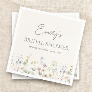 Farbige Wildblume Brautparty Brunch Serviette