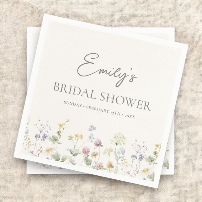 Farbige Wildblume Brautparty Brunch Serviette (Von Creator hochgeladen)