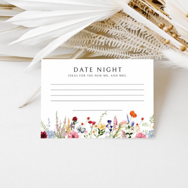 Farbige Wildblume Brautparty Rezept Karte (Von Creator hochgeladen)