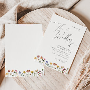 Farbige Wildblume Die Hochzeit von Einladung