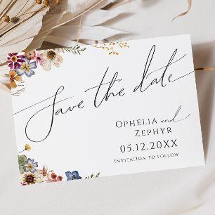 Farbige Wildblume Garten Horizontal Save The Date