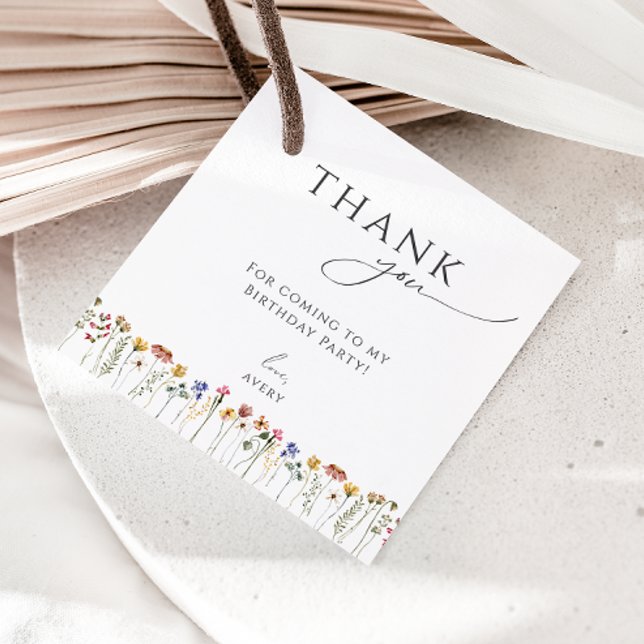 Farbige Wildblume Geburtstag Platz Vielen Dank Geschenkanhänger (Von Creator hochgeladen)