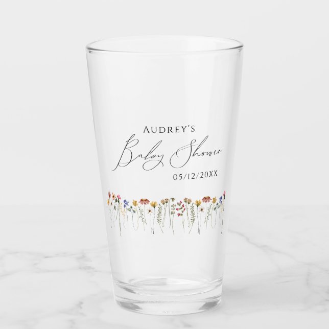 Farbige Wildblume Kinderdusche Glas (Vorderseite)