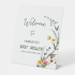 Farbige Wildblume Kinderdusche Sockelschild