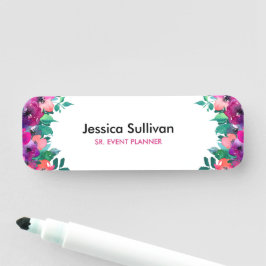 Farbige Wildblume Klassischer Name Namensschild