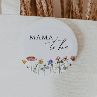 Farbige Wildblume Mama zu sein Button