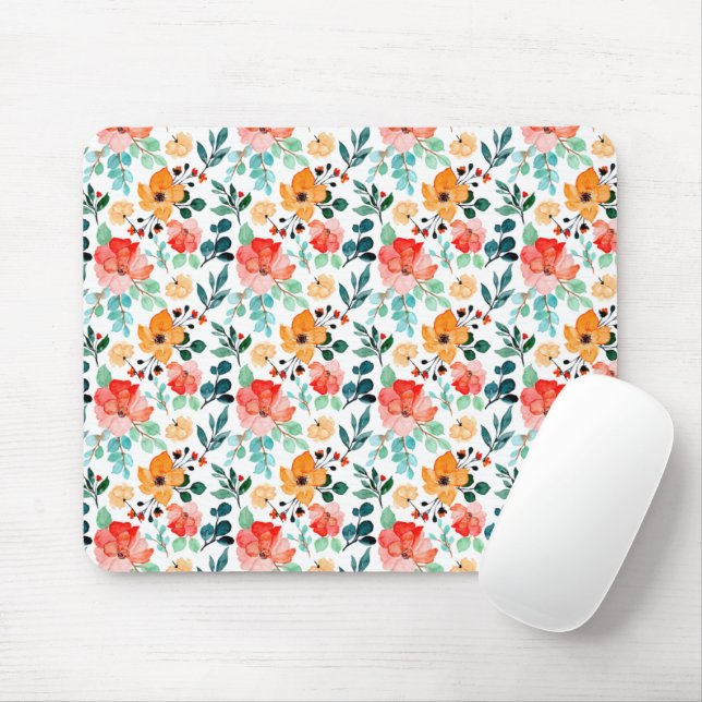 Farbige Wildblume Mixed Floral Muster Mousepad (Mit Mouse)