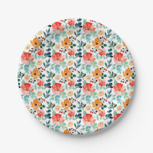 Farbige Wildblume Mixed Floral Muster Pappteller