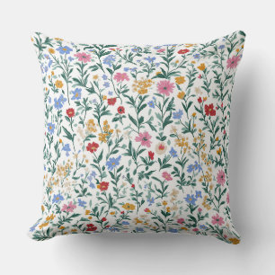 Farbige Wildblume Muster Kissen