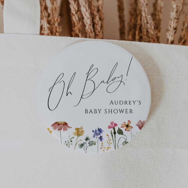 Farbige Wildblume Oh Baby Button (Von Creator hochgeladen)