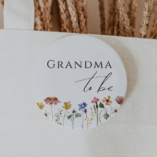 Farbige Wildblume Oma zu sein Button