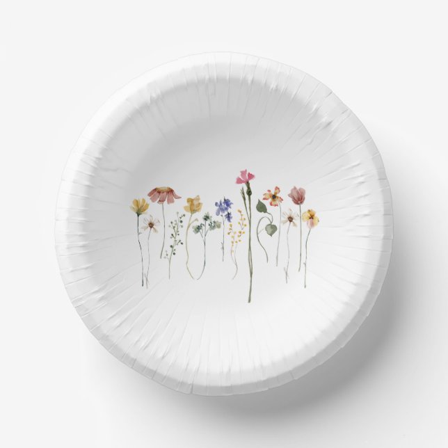 Farbige Wildblume Pappteller (Vorderseite)