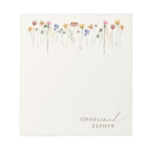 Farbige Wildblume Personalisiert Note Pad Notizblock
