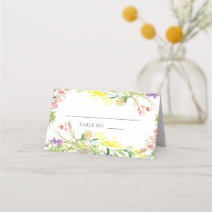 Farbige Wildblume Platzkarte