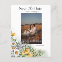 Farbige Wildblume Save the Date Foto
