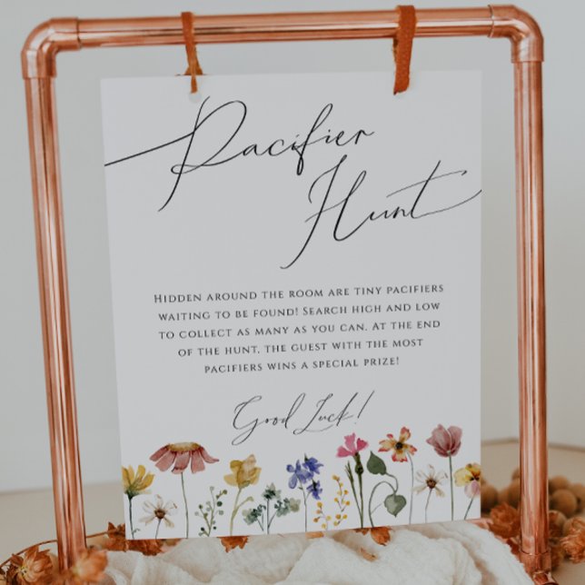 Farbige Wildblume Schnuller Hunt Sign Poster (Von Creator hochgeladen)