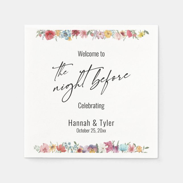 Farbige Wildblume Serviette (Vorderseite)