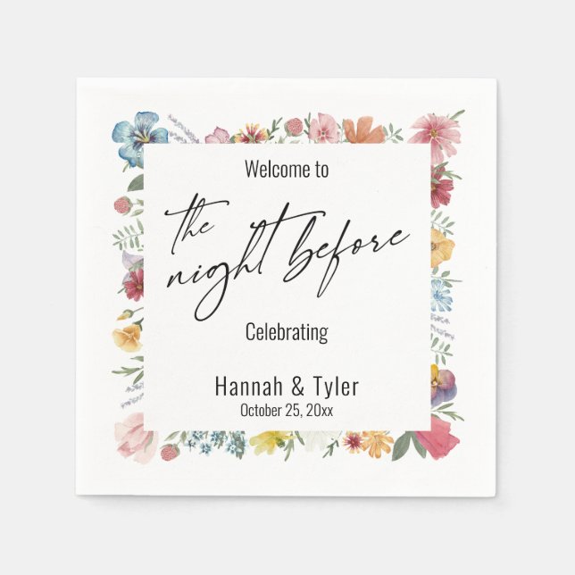 Farbige Wildblume Serviette (Vorderseite)