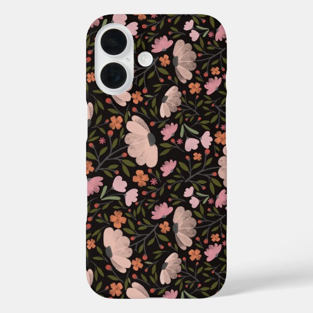 Farbige Wildblume Sommerschwarz Case-Mate iPhone Hülle (Rückseite)