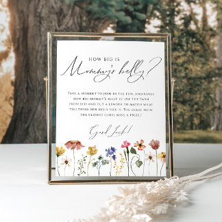 Farbige Wildblume wie groß ist Mama's Bauch Poster