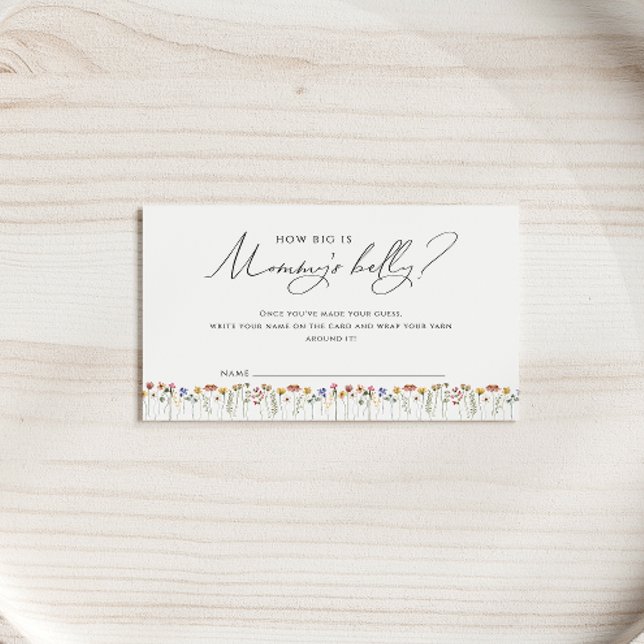 Farbige Wildblume "Wie groß ist Mommys Bly"-Karte Platzkarte (Von Creator hochgeladen)